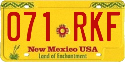 NM license plate 071RKF