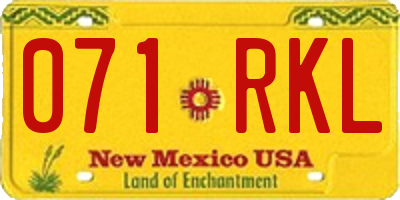 NM license plate 071RKL
