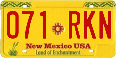 NM license plate 071RKN