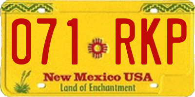 NM license plate 071RKP