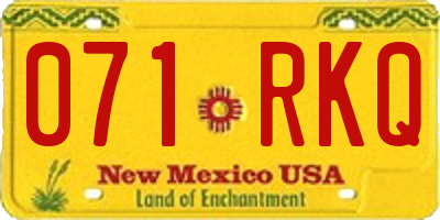 NM license plate 071RKQ