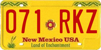 NM license plate 071RKZ