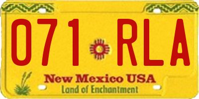 NM license plate 071RLA