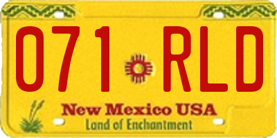 NM license plate 071RLD