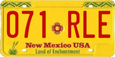 NM license plate 071RLE