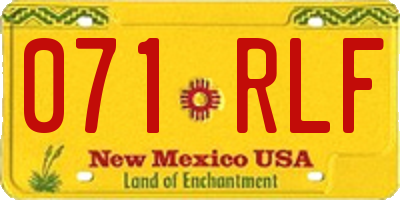 NM license plate 071RLF
