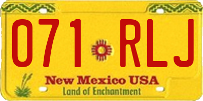 NM license plate 071RLJ
