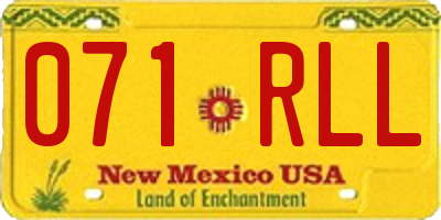 NM license plate 071RLL