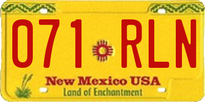 NM license plate 071RLN