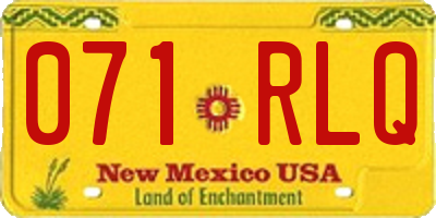 NM license plate 071RLQ