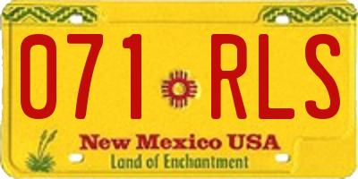 NM license plate 071RLS