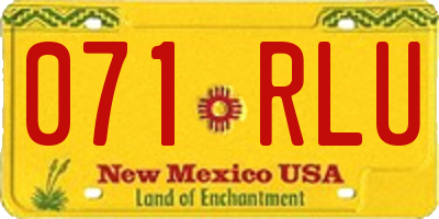 NM license plate 071RLU