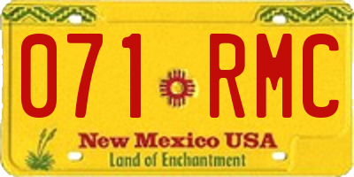 NM license plate 071RMC