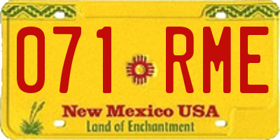 NM license plate 071RME