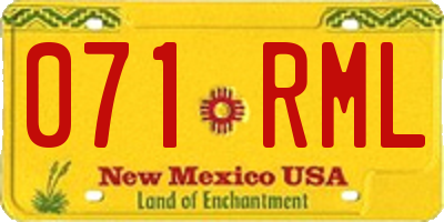 NM license plate 071RML
