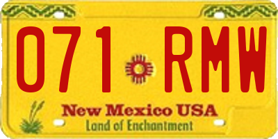 NM license plate 071RMW