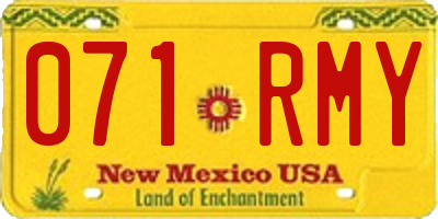NM license plate 071RMY