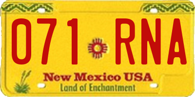 NM license plate 071RNA