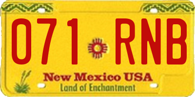 NM license plate 071RNB
