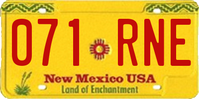 NM license plate 071RNE
