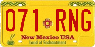 NM license plate 071RNG