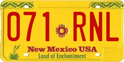 NM license plate 071RNL