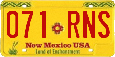 NM license plate 071RNS