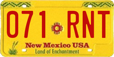 NM license plate 071RNT