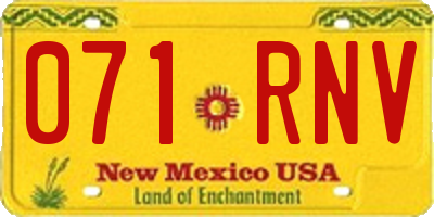 NM license plate 071RNV