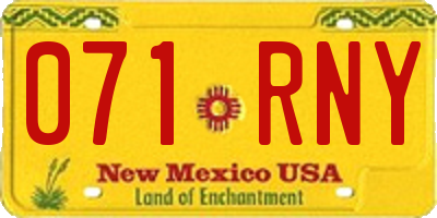 NM license plate 071RNY