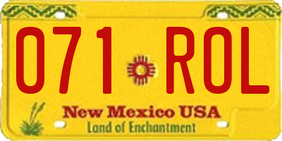 NM license plate 071ROL