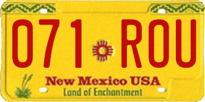 NM license plate 071ROU