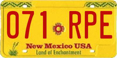 NM license plate 071RPE