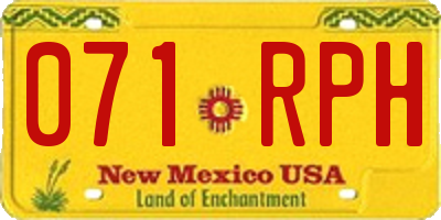 NM license plate 071RPH