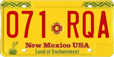 NM license plate 071RQA