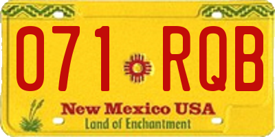 NM license plate 071RQB