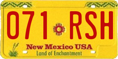 NM license plate 071RSH