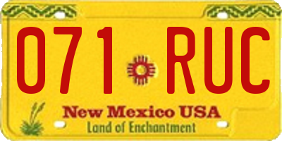 NM license plate 071RUC