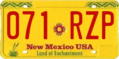 NM license plate 071RZP
