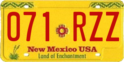 NM license plate 071RZZ