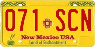 NM license plate 071SCN