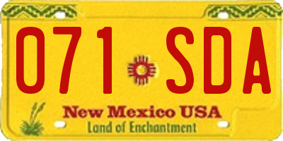 NM license plate 071SDA