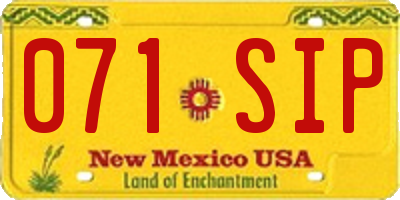 NM license plate 071SIP