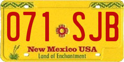 NM license plate 071SJB