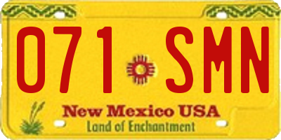 NM license plate 071SMN