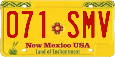 NM license plate 071SMV
