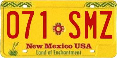 NM license plate 071SMZ