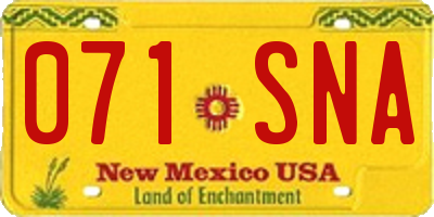 NM license plate 071SNA