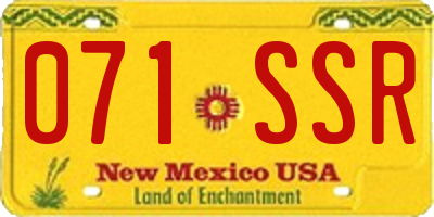 NM license plate 071SSR