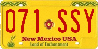 NM license plate 071SSY
